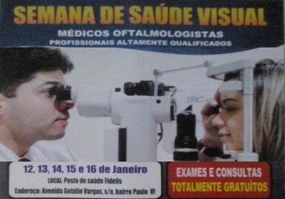 EXAMES E CONSULTAS DE VISTA GRATUITOS EM SÃO JOÃO BATISTA