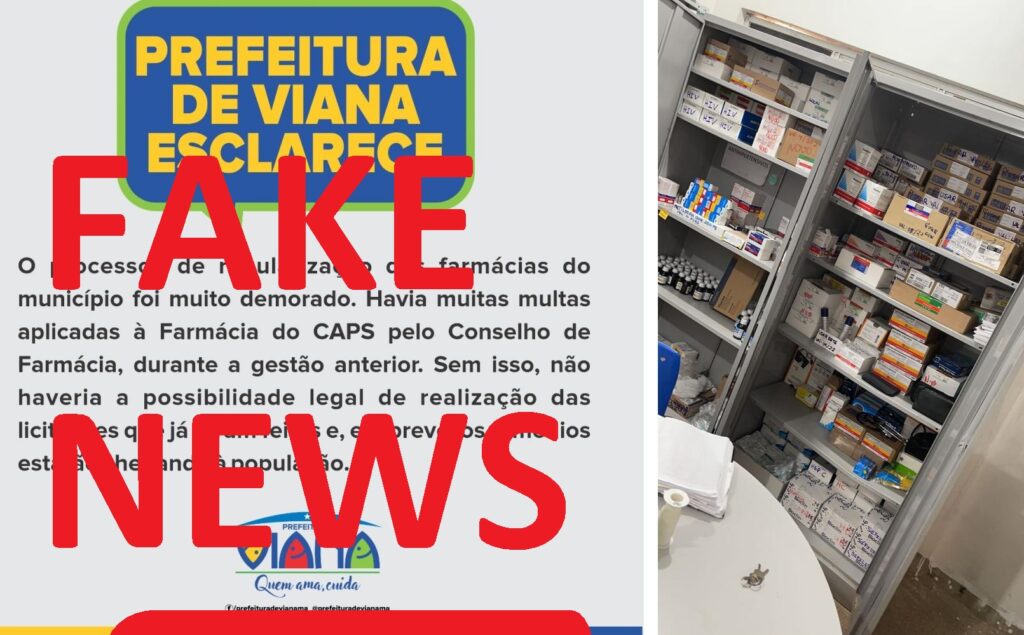 Prefeitura de Viana denuncia notícias falsas sobre falta de medicamentos nas Farmácias Municipais