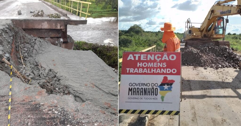 Estrada da cidade de Cajari volta a ser parcialmente interditada 24 horas após prefeito elogiar paliativo da Sinfra; vejam as fotos e vídeo