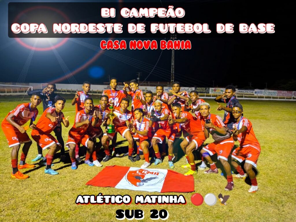 No estado da Bahia, Clube Atlético de Matinha é campeão da Copa Nordeste de Futebol de Base 2023 sub-20