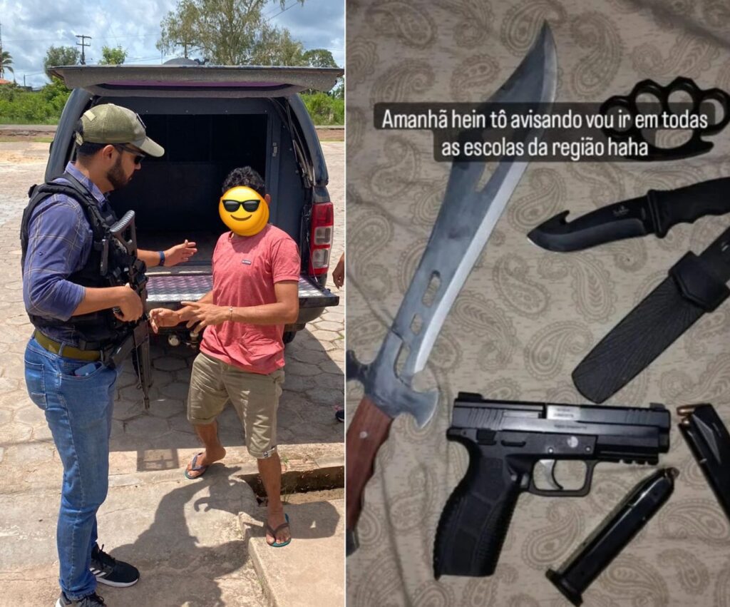 Urgente: homem de 37 anos é preso após espalhar fotos de armas e anunciar falsos ataques em escolas de Vitória do Mearim