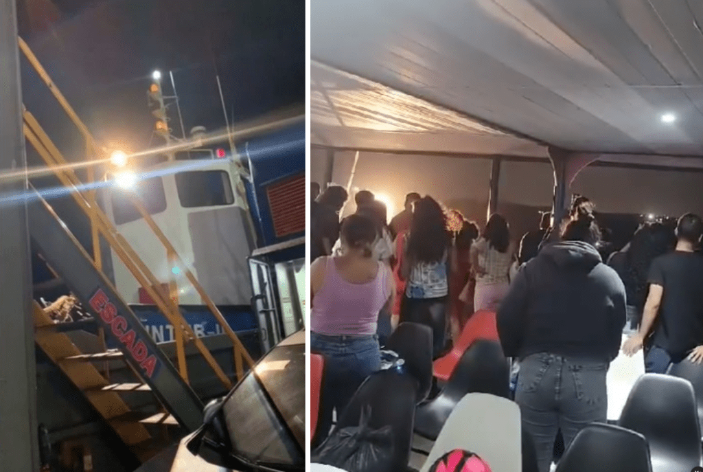 Ferryboat encalha de novo entre a Baixada Maranhense e São Luís e precisa ser rebocado para concluir a viagem