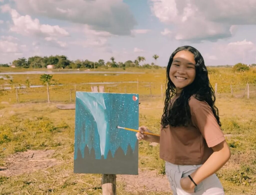 Artista e estudante de 15 anos de São Vicente Ferrer tem pinturas expostas em hospital privado de São Luís