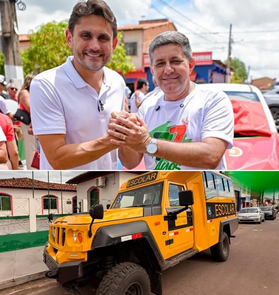 Com apoio do deputado Juscelino Filho, prefeito Nilton Everton comemora chegada de novo transporte escolar em Matinha