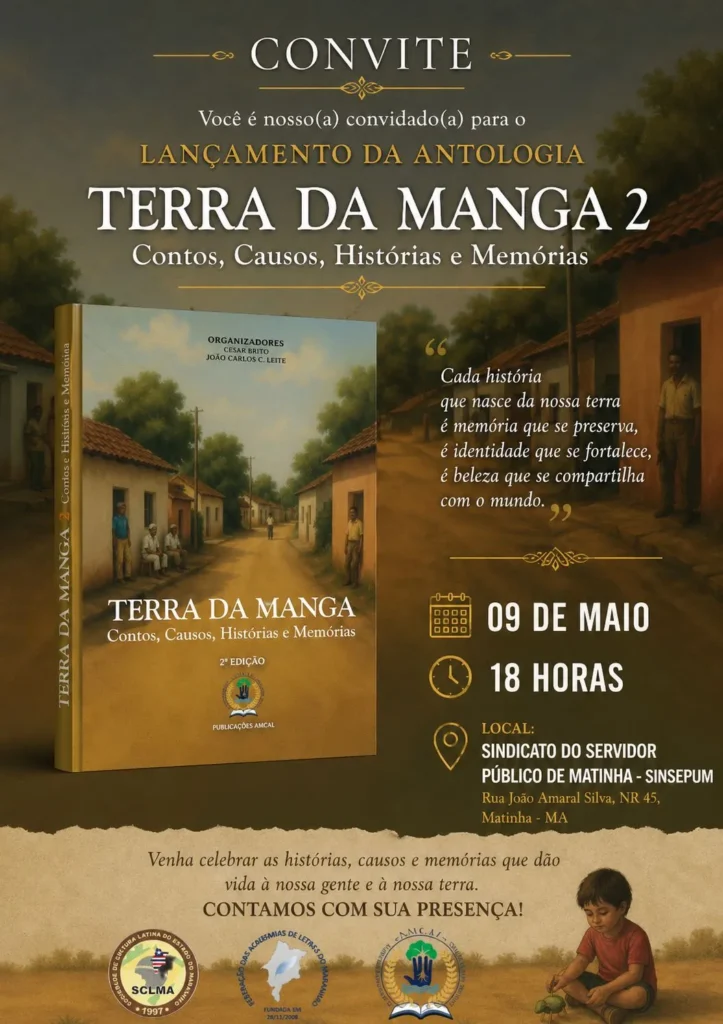 Segunda edição da antologia ‘Terra da Manga’ será lançada neste sábado em Matinha