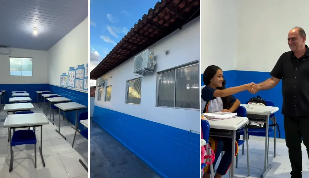 Prefeito Nato da Nordestina entrega mais uma escola reformada e climatizada em Vitória do Mearim