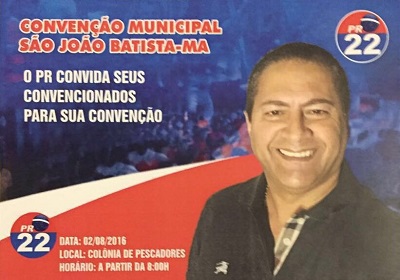 Convenção de Carlos Figueiredo no dia 02 de agosto em São João Batista