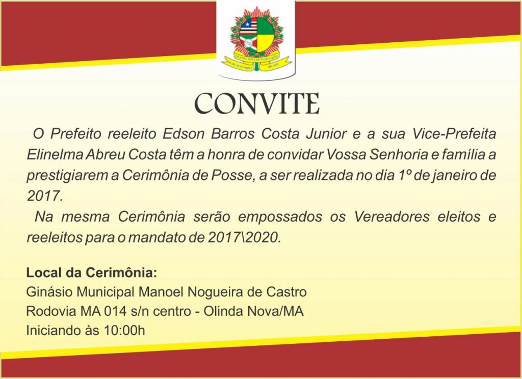 Costinha convida olindenses para posse de seu segundo mandato