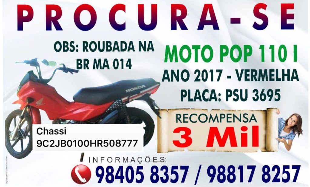 Divulgada imagem de assaltante que roubou moto em Olinda, recompensa é de 3 mil