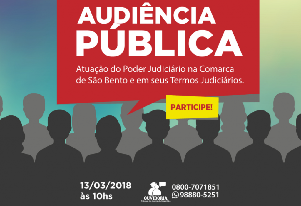 Judiciário ouve população da Comarca de São Bento nesta terça-feira durante Audiência Pública
