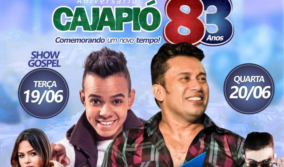 Confiram as atrações dos 83 anos de emancipação de Cajapió