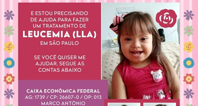 Filha de joaninos, criança de três anos precisa de ajuda para tratamento de leucemia em São Paulo; veja como ajudar