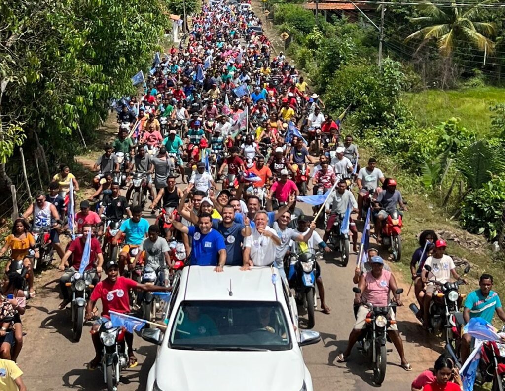 Pará Figueiredo, Josimar de Maranhãozinho e vice de Weverton Rocha participam de grande motocarreata pelas ruas de São João Batista