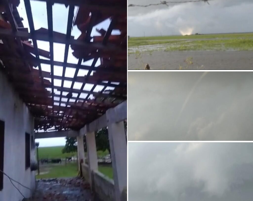 Tornado causa pânico em moradores e destrói parte de casas entre Matinha e Viana
