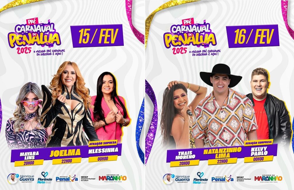 Com megaestrutura e shows de Joelma, Klessinha e Natanzinho Lima, cidade de Penalva inicia hoje maior pré-carnaval do MA