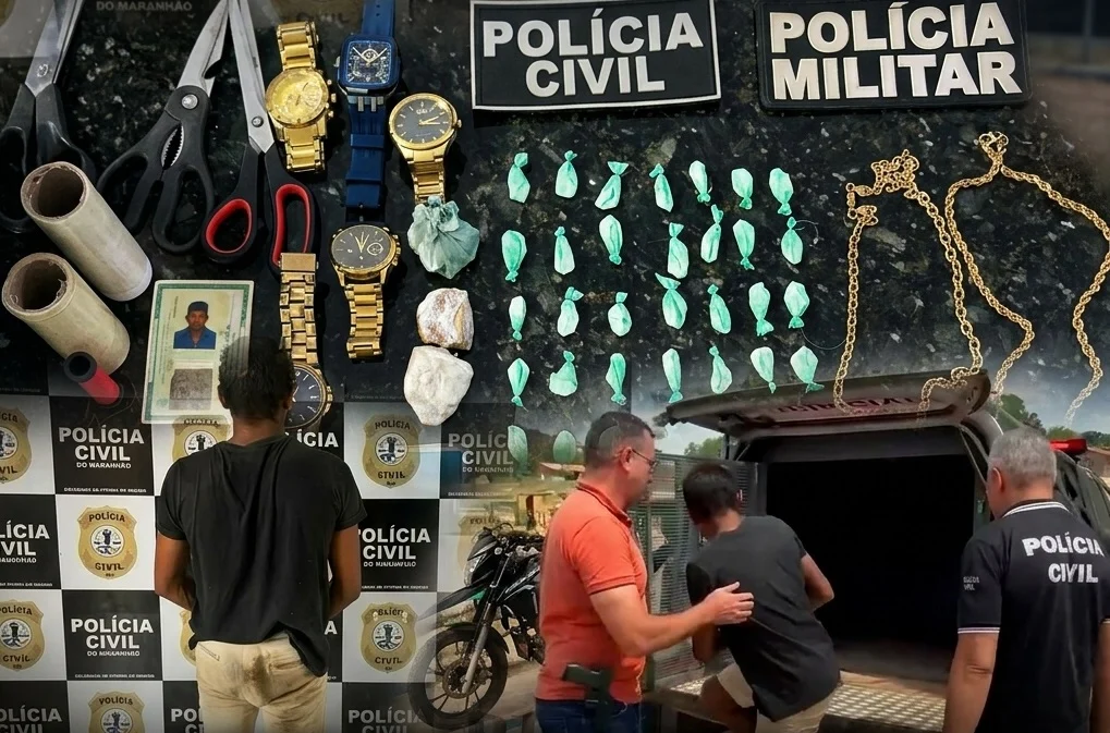 Polícia captura em Monção investigado por estupro de criança em Vitória do Mearim e prende mulher por tráfico em Penalva